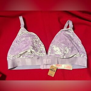 Love Pink  purple Velvet Bralette